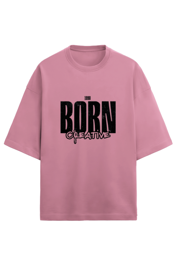 Born Creative Oversized Terry T-shirt-Flamingo