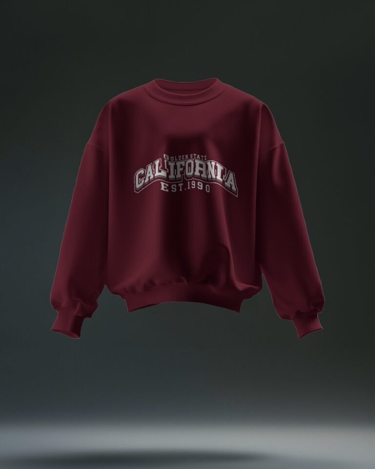 California Unisex Oversized Sweatshirt-maroon1
