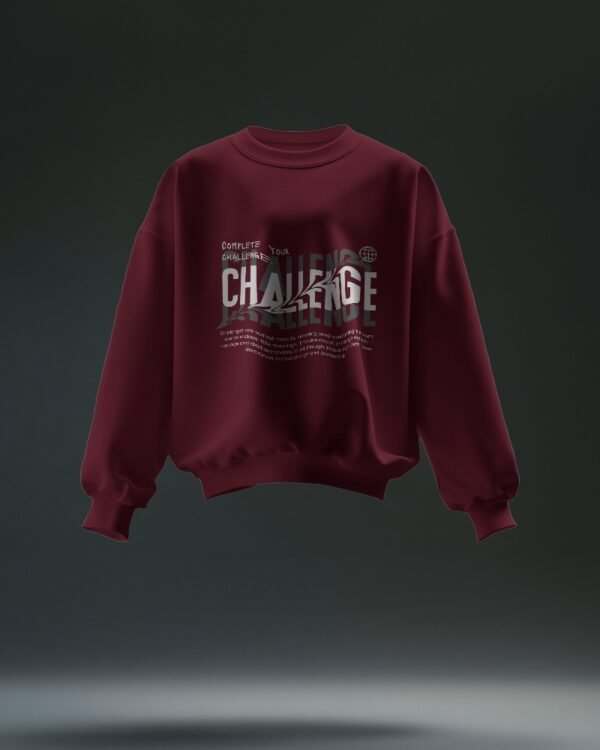 Challenge Oversized Sweatshirt-maroon1