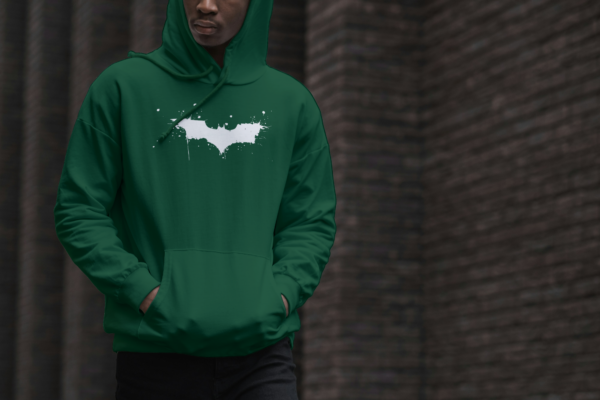 Batman Oversized hooded sweatshirt-bottle green2