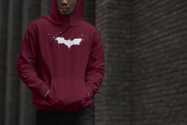 Batman Oversized hooded sweatshirt-maroon2