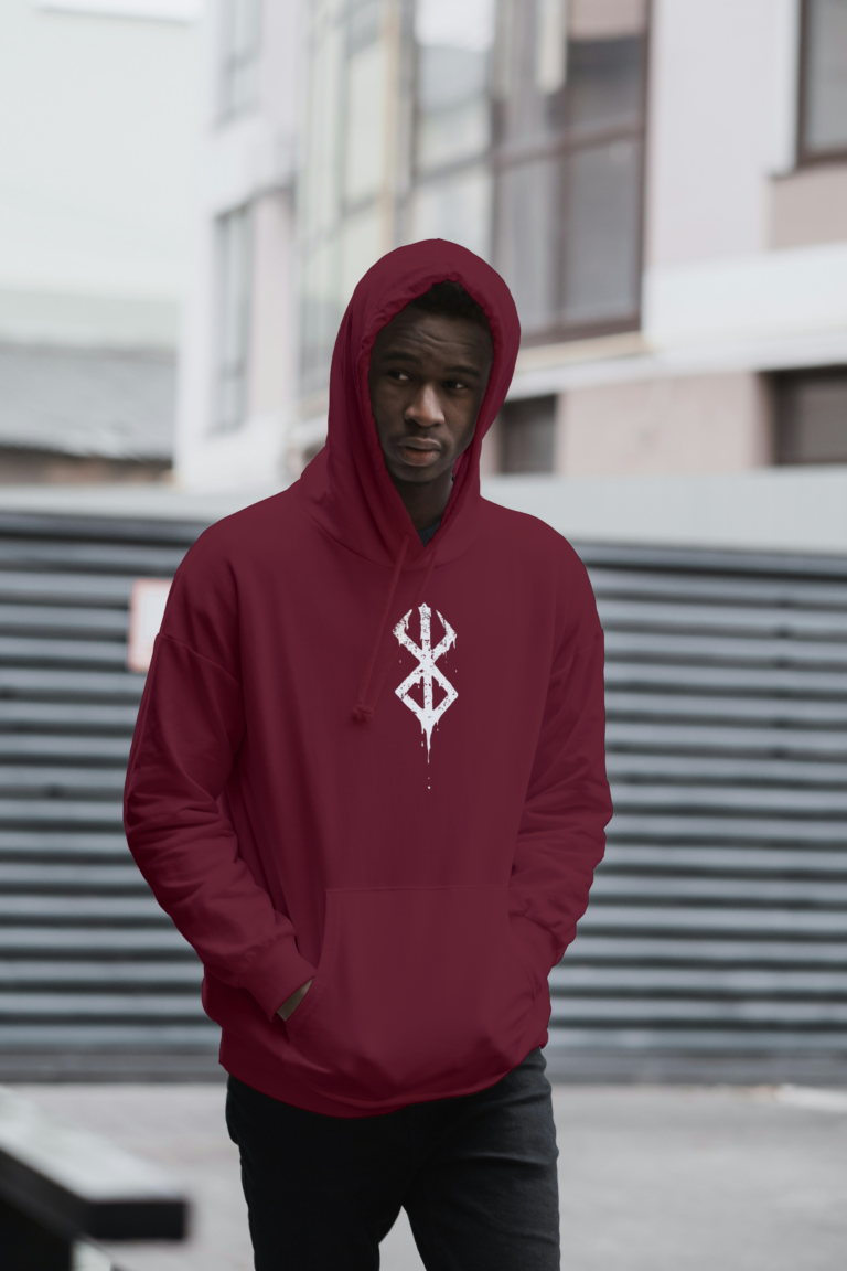 Berserk Oversized hooded sweatshirt-maroon1