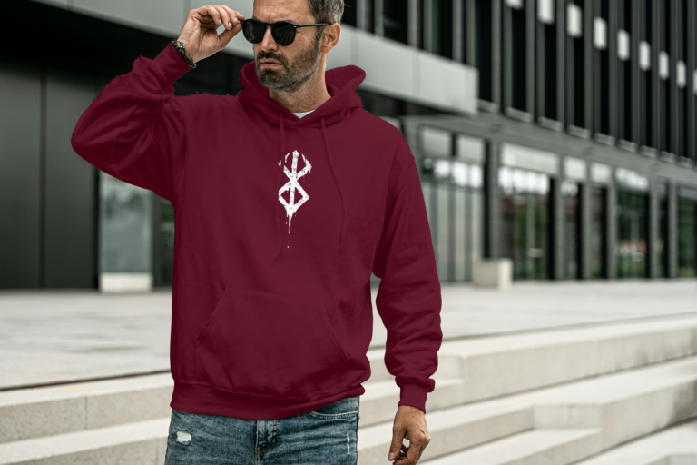 Berserk Oversized hooded sweatshirt-maroon2