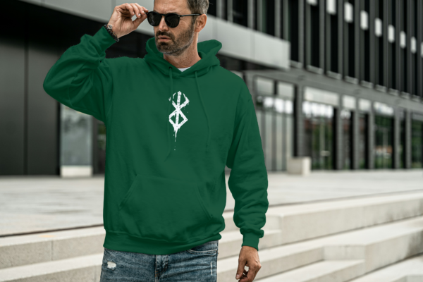 Berserk Oversized hooded sweatshirt-bottle green2