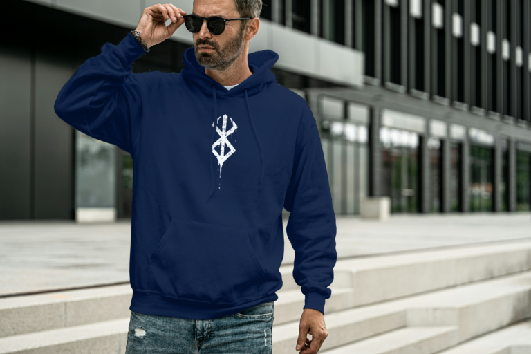 Berserk Oversized hooded sweatshirt-navyblue2