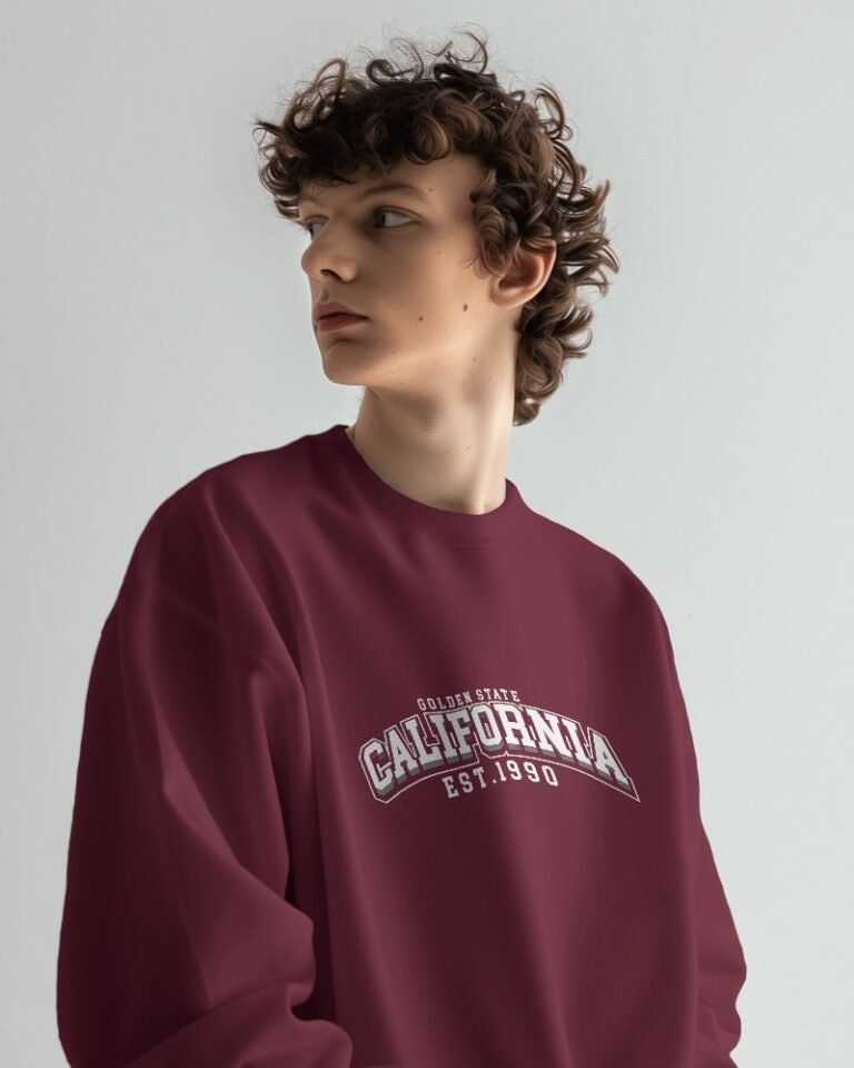 California Unisex Oversized Sweatshirt-maroon2