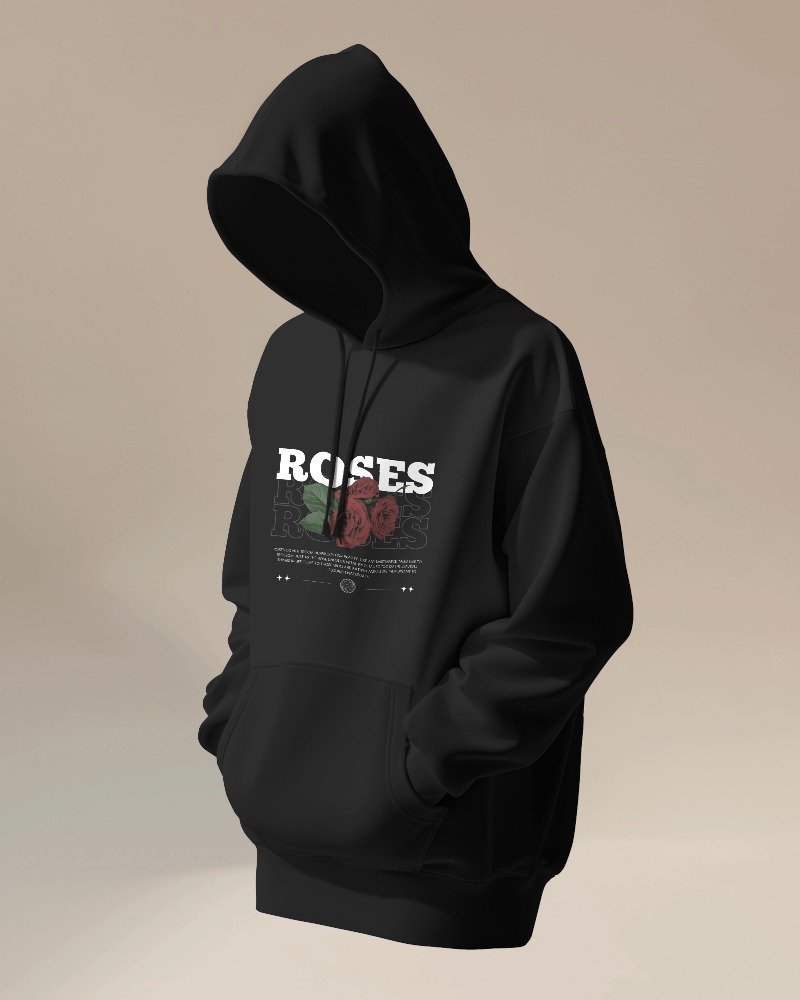 Roses Oversized Hooded Sweatshirt