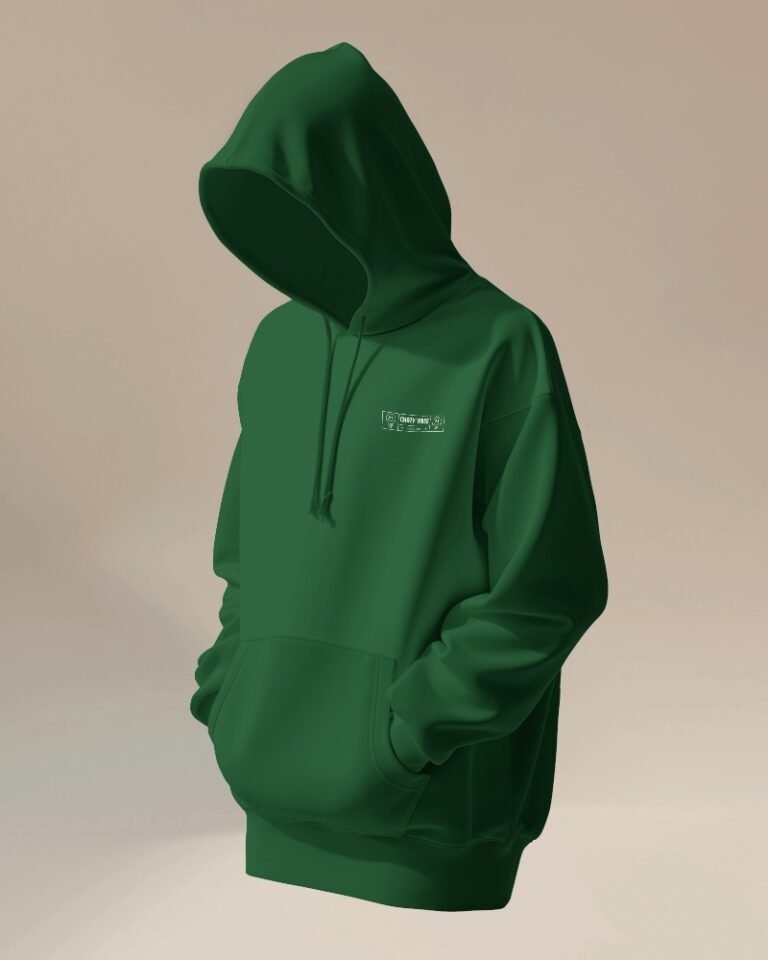 Crazy Vibes Oversized Hooded Sweatshirt-bottle green1