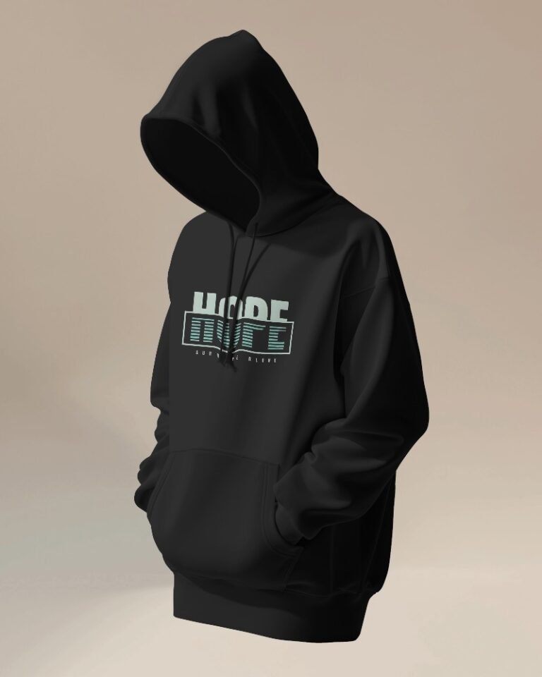 Hope Unisex Oversized Hooded Sweatshirt-black1