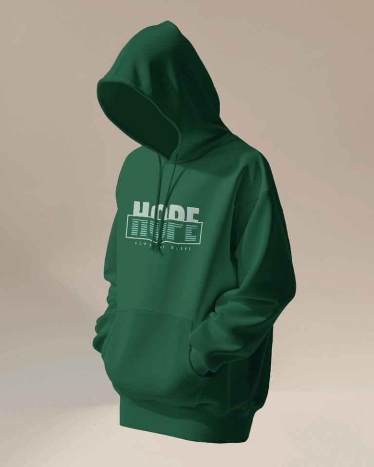 Hope Unisex Oversized Hooded Sweatshirt-bottlegreen1