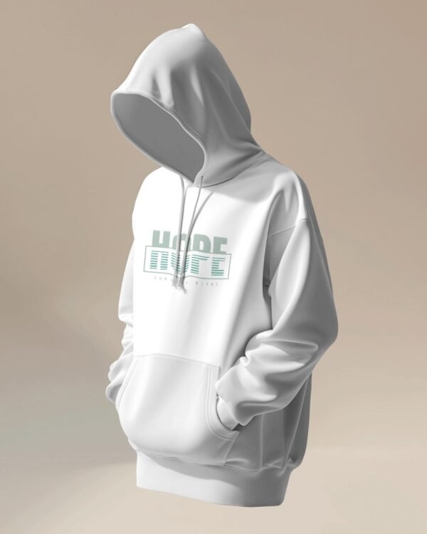 Hope Unisex Oversized Hooded Sweatshirt-white1