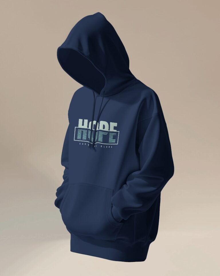 Hope Unisex Oversized Hooded Sweatshirt-navyblue1