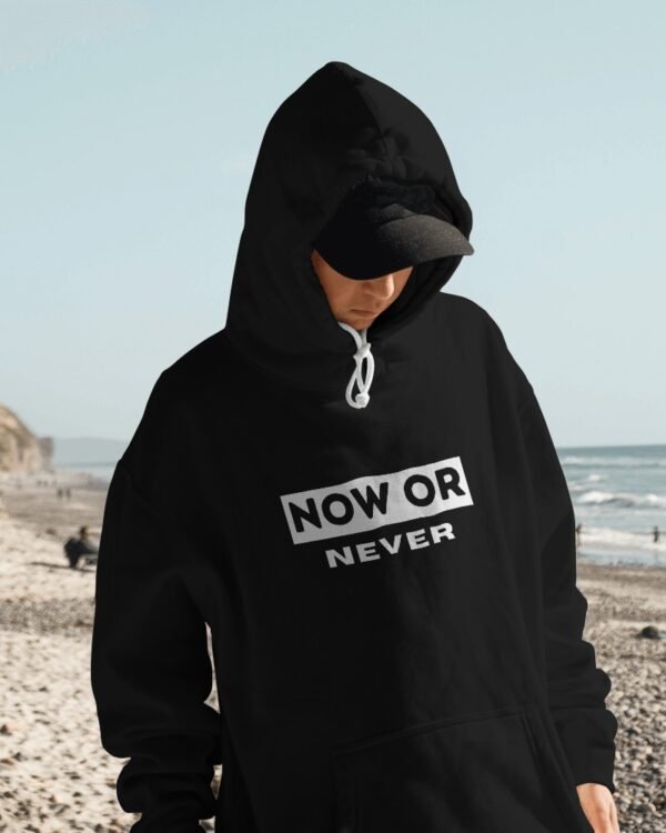 NOW OR NEVER Oversized Hooded Sweatshirt