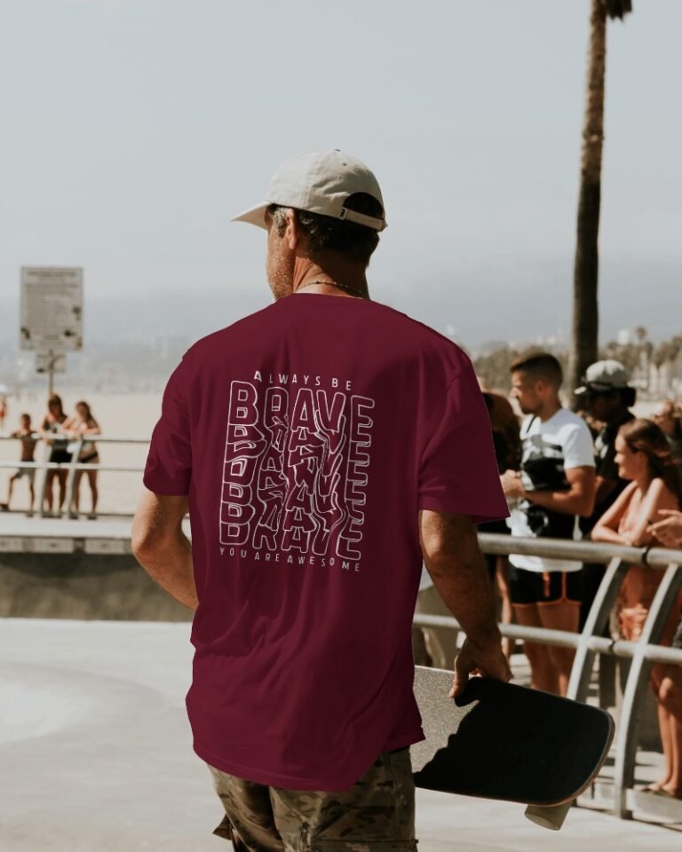 Brave Unisex Supima T-shirt-maroon2