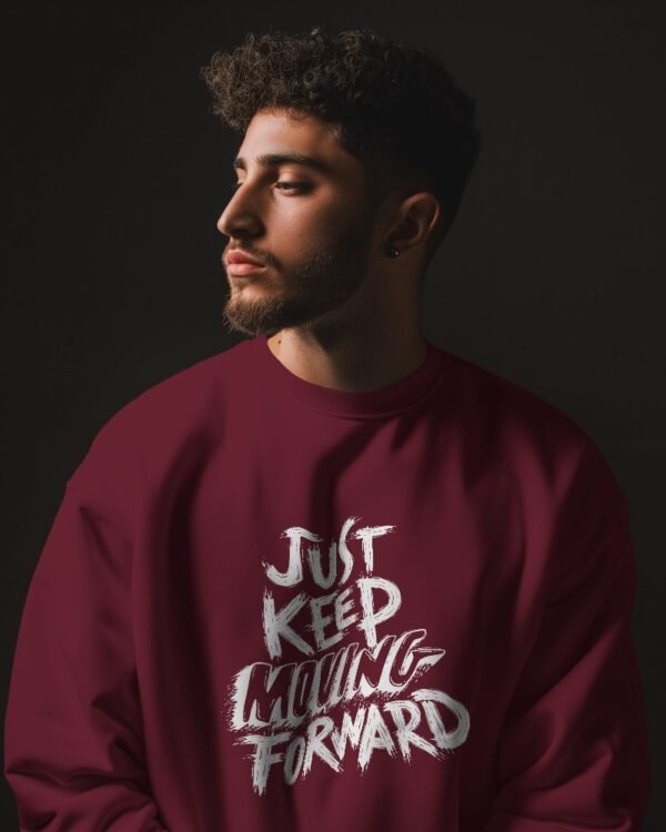 Keep Moving Oversized Sweatshirt-maroon1
