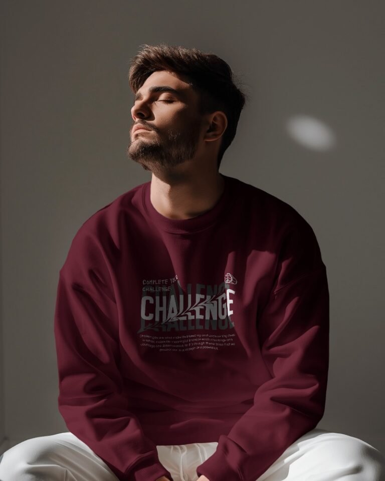 Challenge Oversized Sweatshirt-maroon2