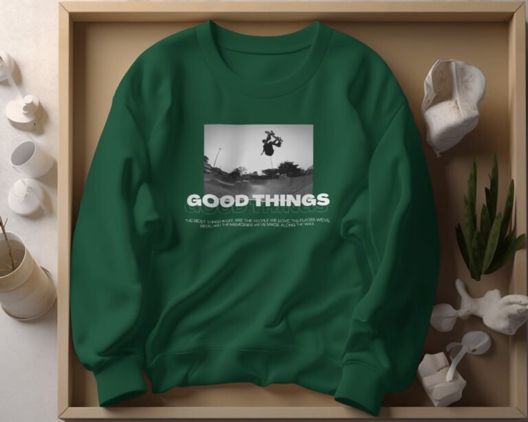 Good Things Oversized Sweatshirt-bottle green2