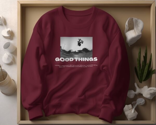 Good Things Oversized Sweatshirt-maroon2