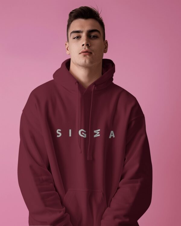 Sigma Oversized Hooded Sweatshirt-maroon2