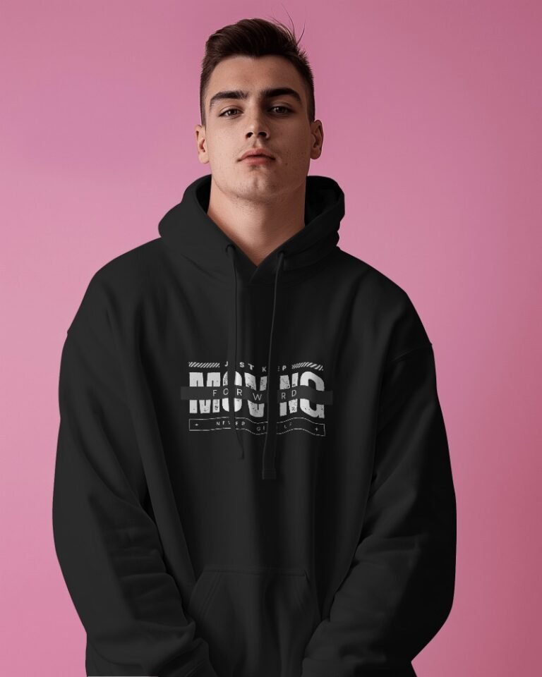 Moving Forward Oversized Hooded Sweatshirt-black2