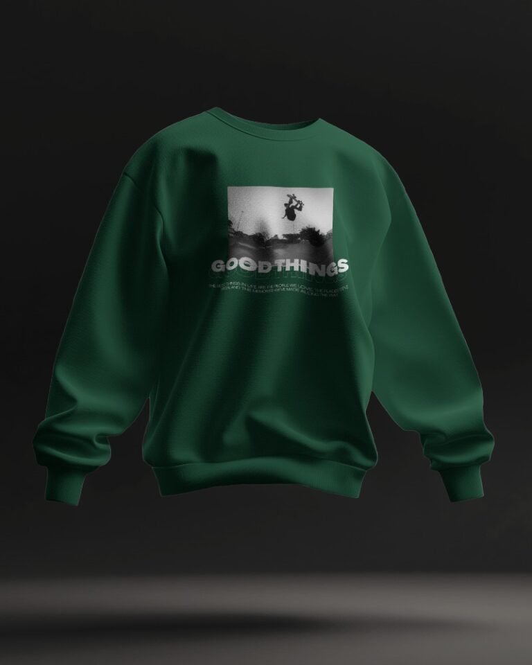 Good Things Oversized Sweatshirt-bottle green1