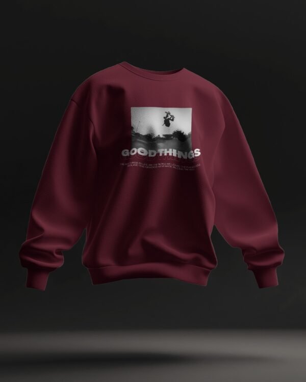 Good Things Oversized Sweatshirt-maroon1