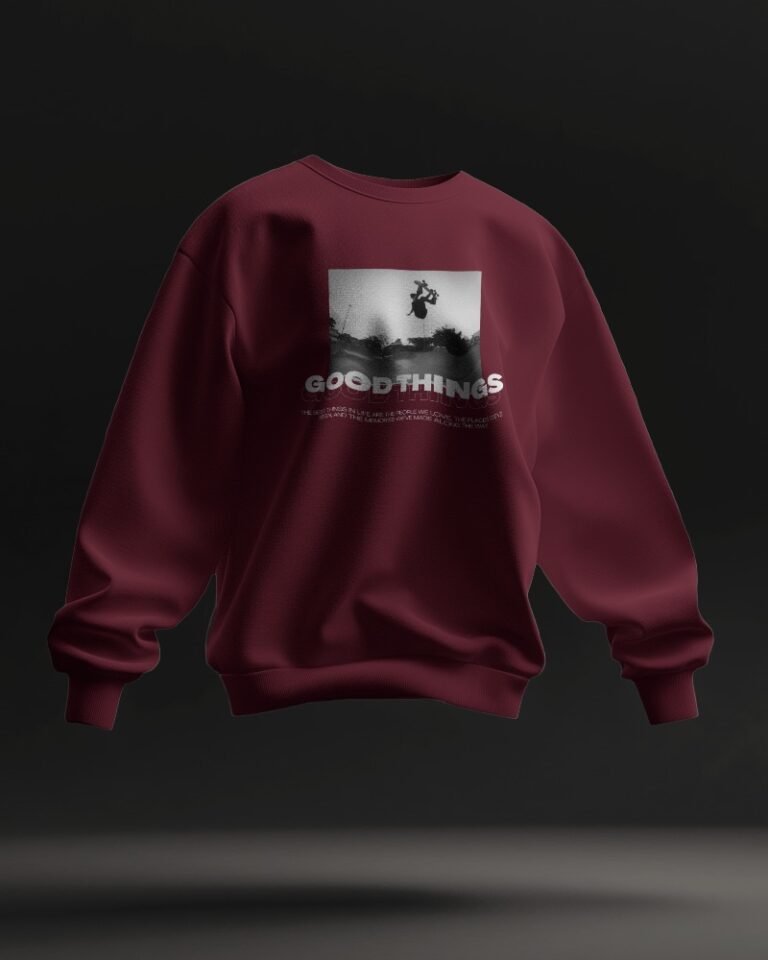 Good Things Oversized Sweatshirt-maroon1