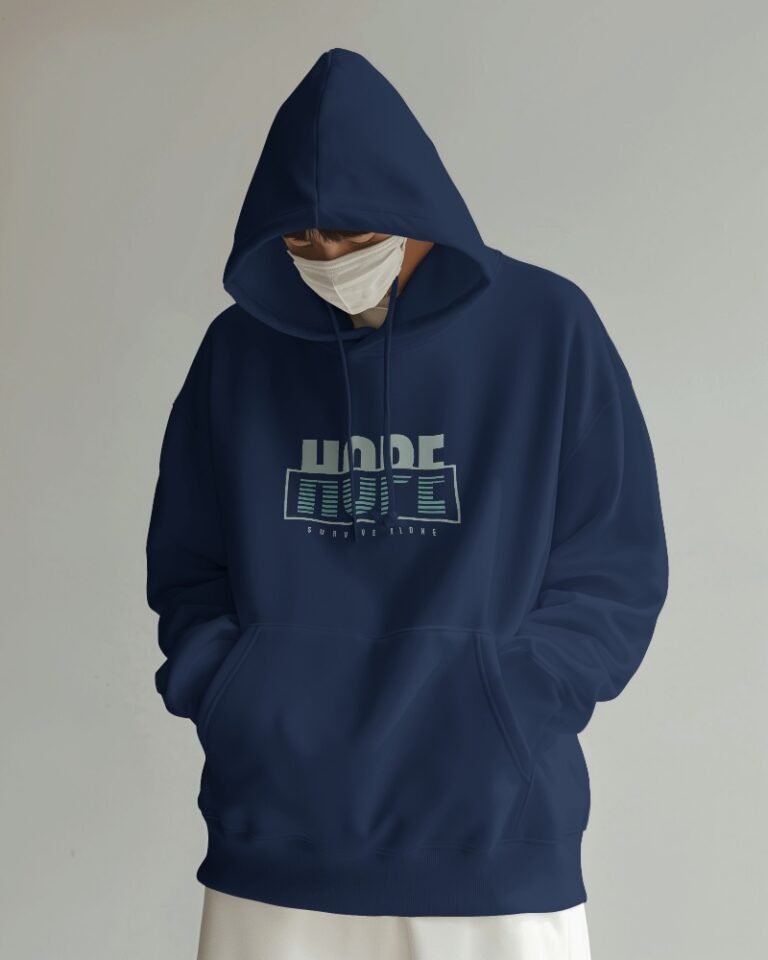 Hope Unisex Oversized Hooded Sweatshirt-navyblue2