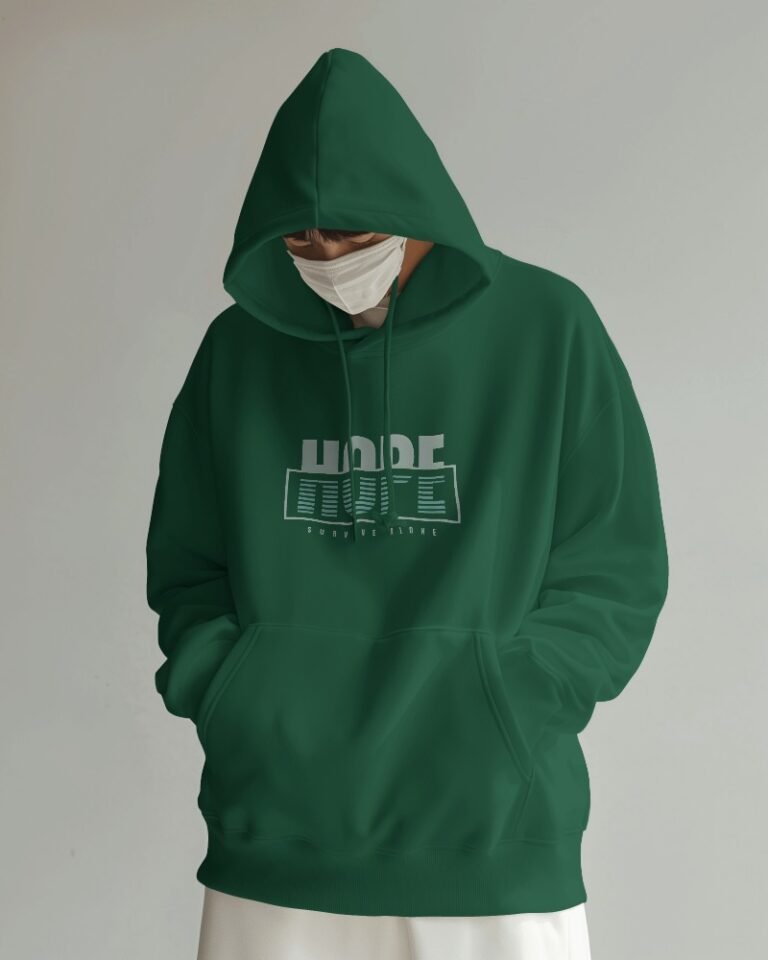 Hope Unisex Oversized Hooded Sweatshirt-bottle green