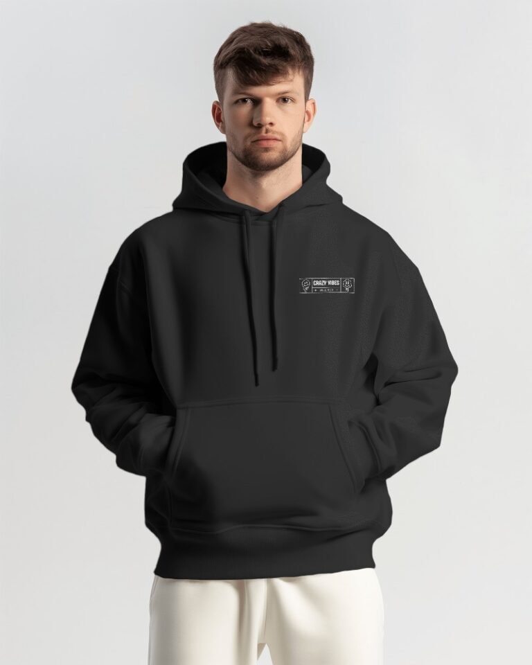 Crazy Vibes Oversized Hooded Sweatshirt-balck2