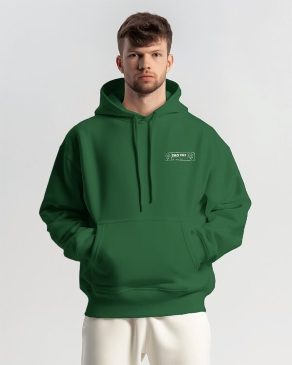 Crazy Vibes Oversized Hooded Sweatshirt-bottle green2