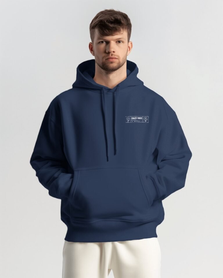 Crazy Vibes Oversized Hooded Sweatshirt-navyblue2