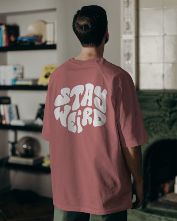 Stay Weird Oversized Terry T-shirt-flamingo2
