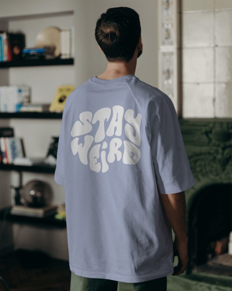 Stay Weird Oversized Terry T-shirt-lavender2