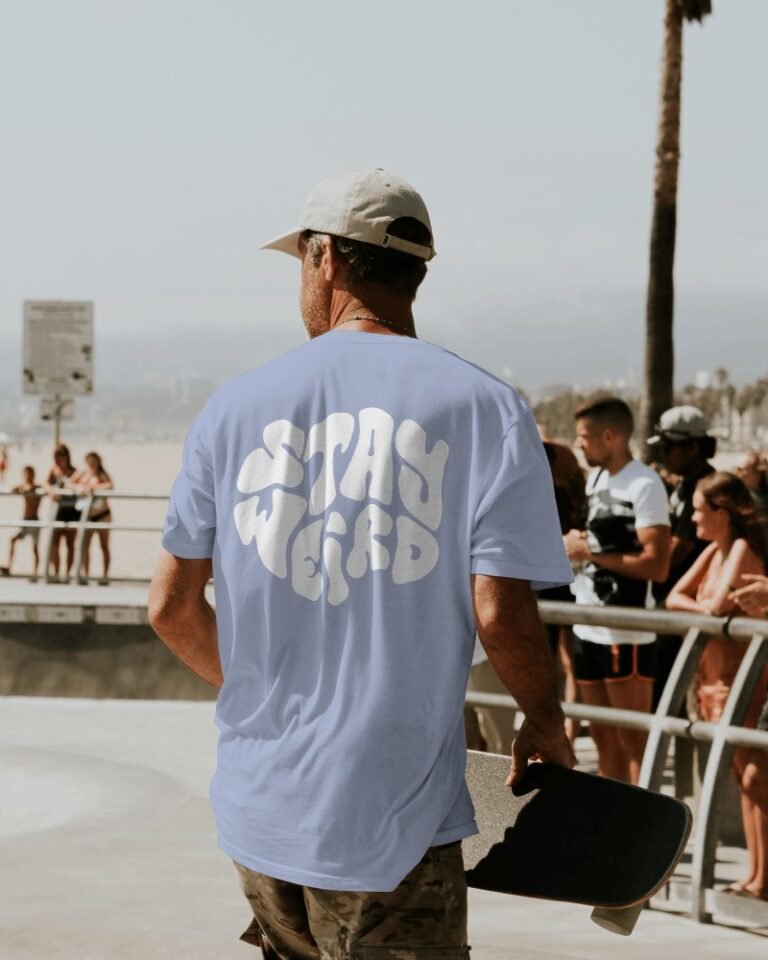 Stay Weird Oversized Terry T-shirt-lavender3